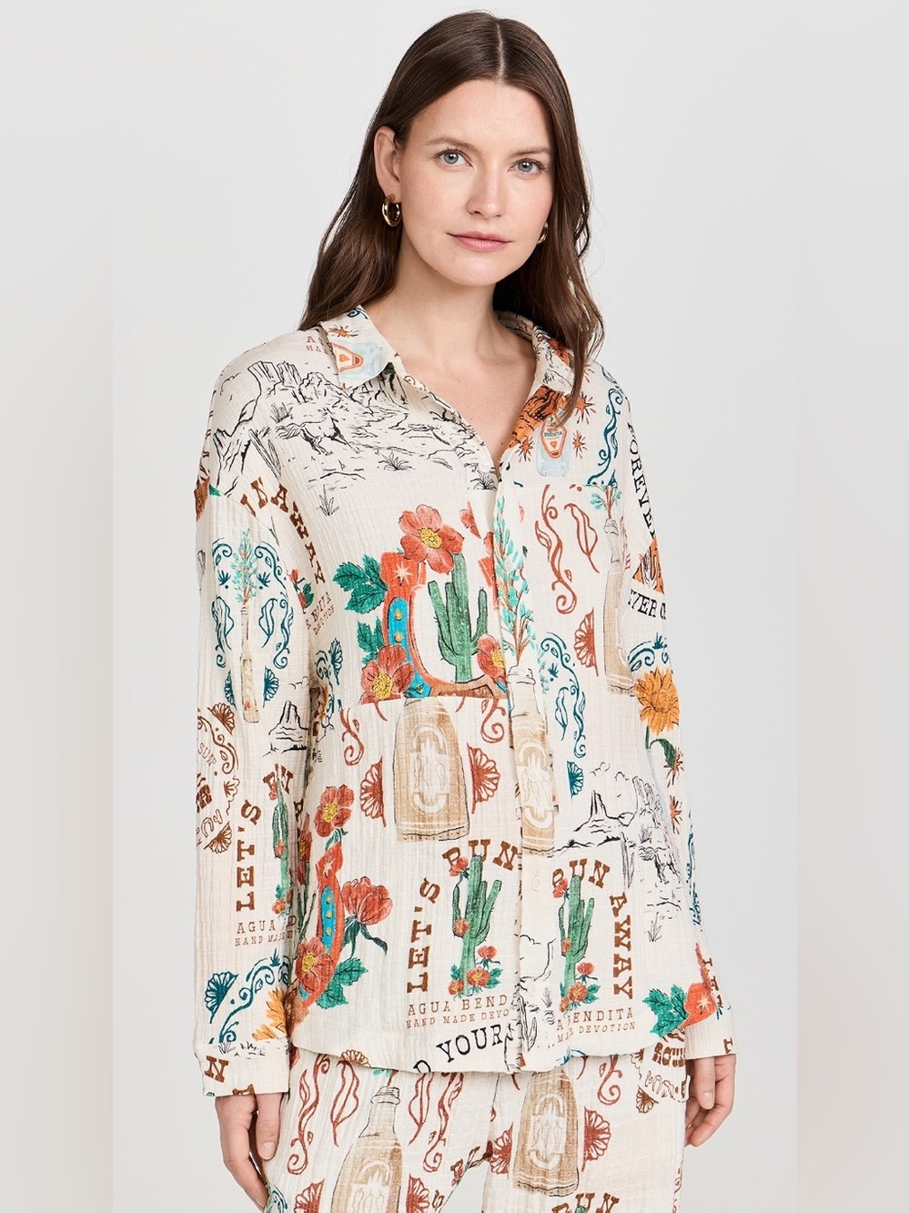 Agua Bendita Keshi Nopal Button Down S NWT Western Coastal Cowgirl Rodeo